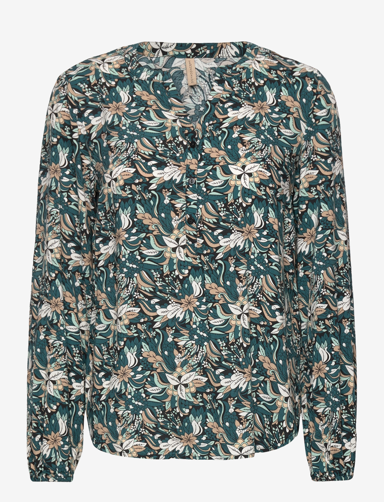Soyaconcept - SC-TARITA - langærmede bluser - shady green combi - 1