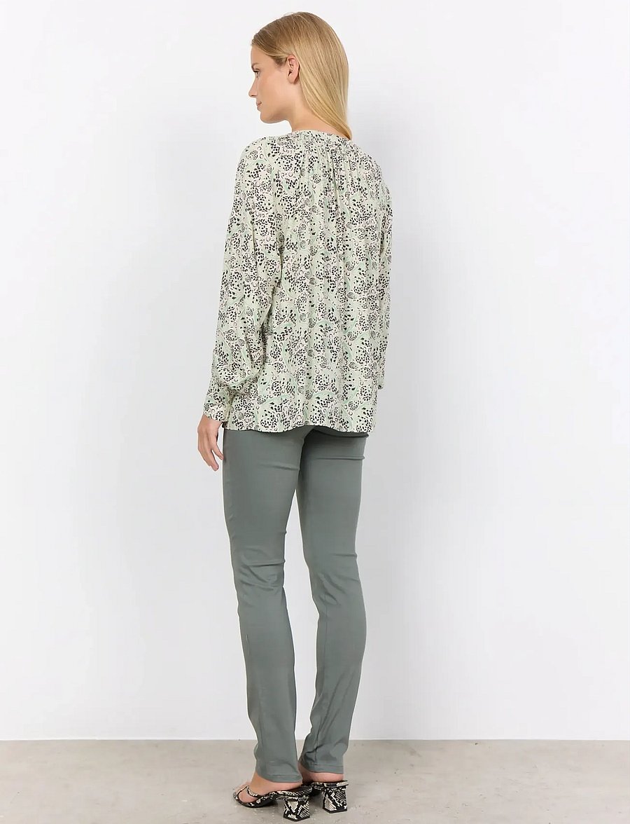 Soyaconcept - SC-AGNES - långärmade blusar - bright green combi - 3