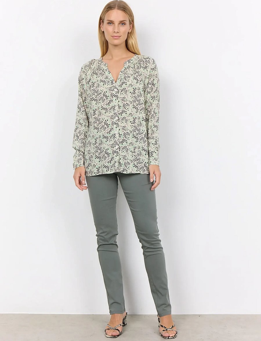 Soyaconcept - SC-AGNES - långärmade blusar - bright green combi - 4