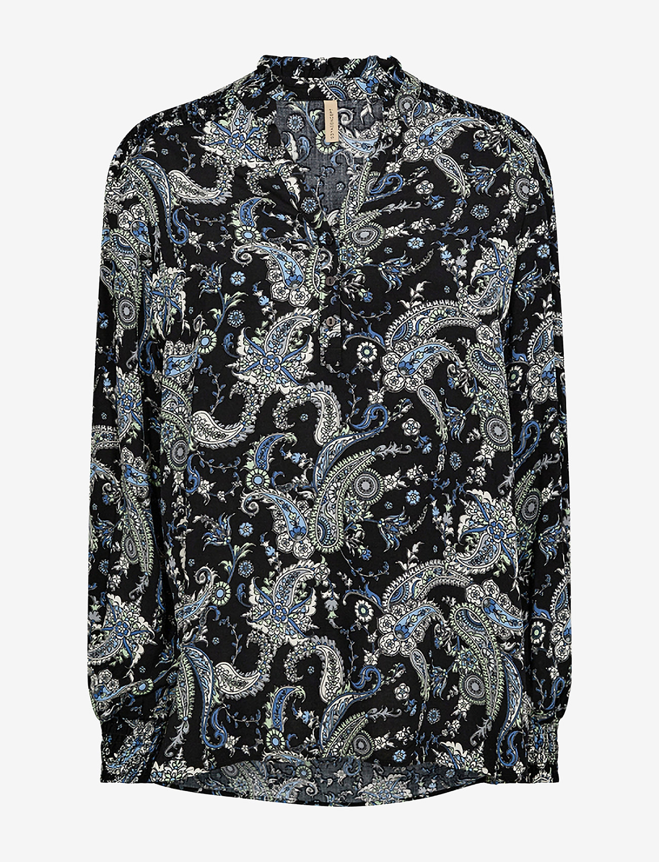 Soyaconcept - SC-ALMA - langärmlige blusen - c crystal blue combi - 0