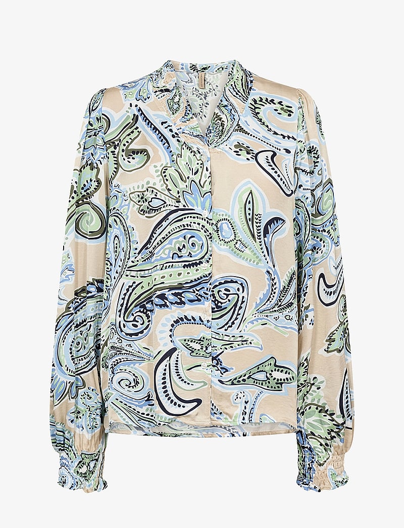 Soyaconcept - SC-DORINA - langærmede bluser - c crystal blue combi - 1