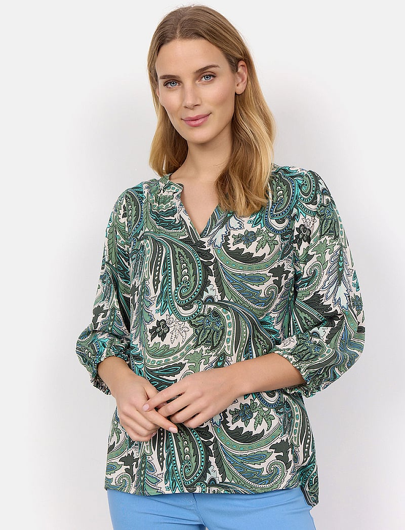 Soyaconcept - SC-DONIA - langærmede bluser - c green combi - 0