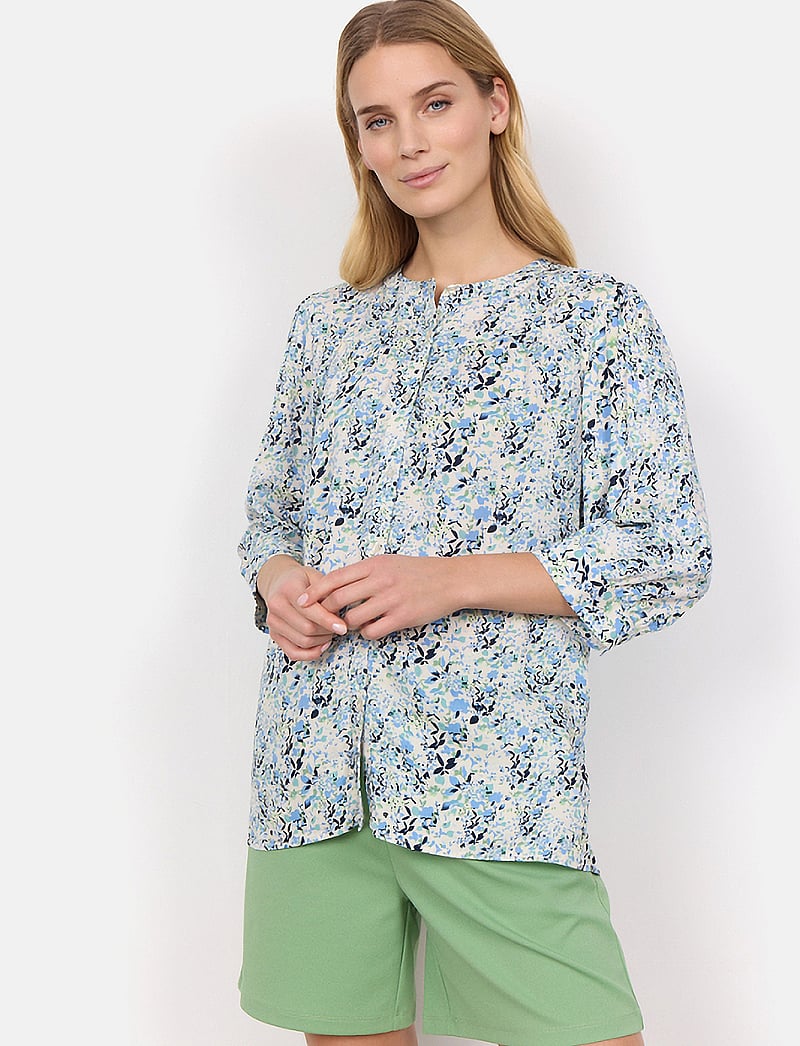 Soyaconcept - SC-DENIZ - langærmede bluser - c crystal blue combi - 0
