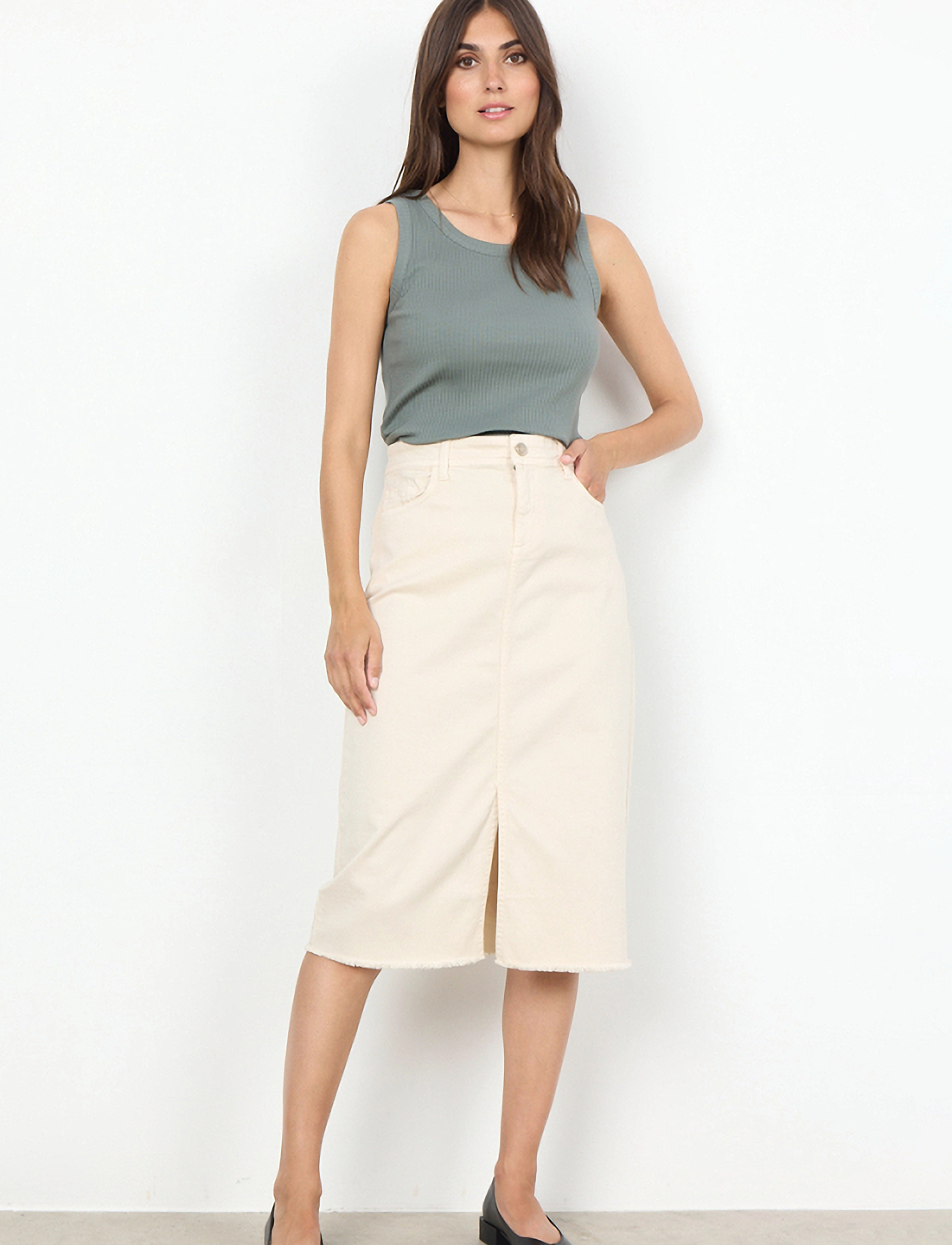 Soyaconcept Sc-Erna, 36, Röcke, Creme - Knee-length & Midi, Frauen