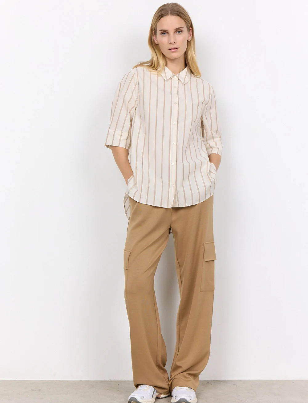 Soyaconcept - SC-FELINA - kortärmade skjortor - desert brown combi - 3