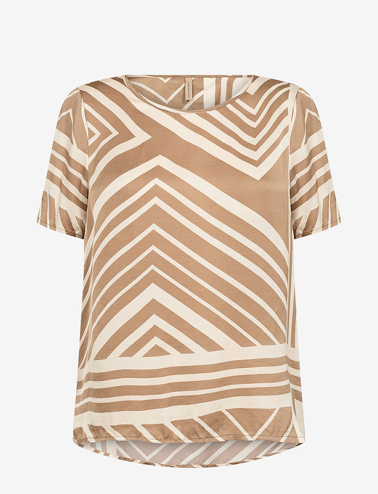 Soyaconcept - SC-FARO - kurzämlige blusen - desert brown combi - 0