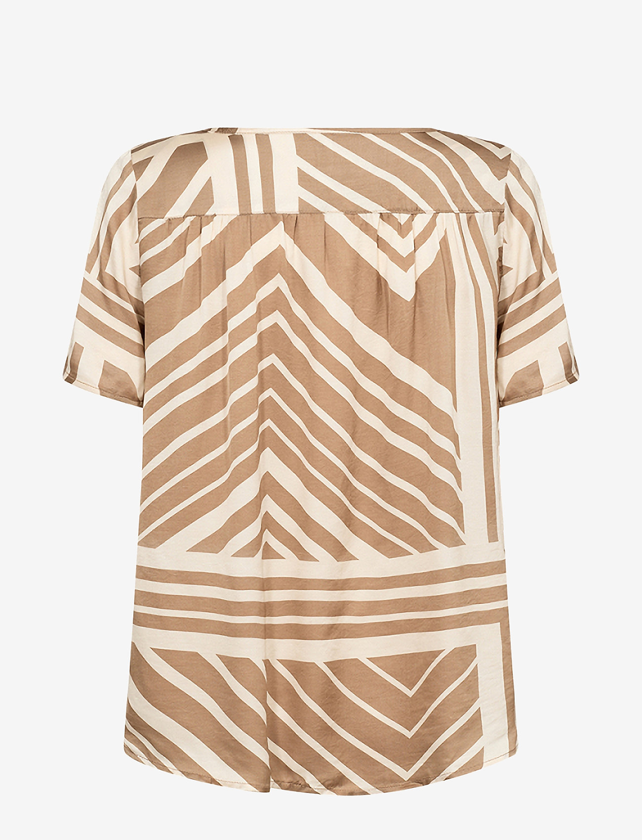 Soyaconcept - SC-FARO - kurzämlige blusen - desert brown combi - 1