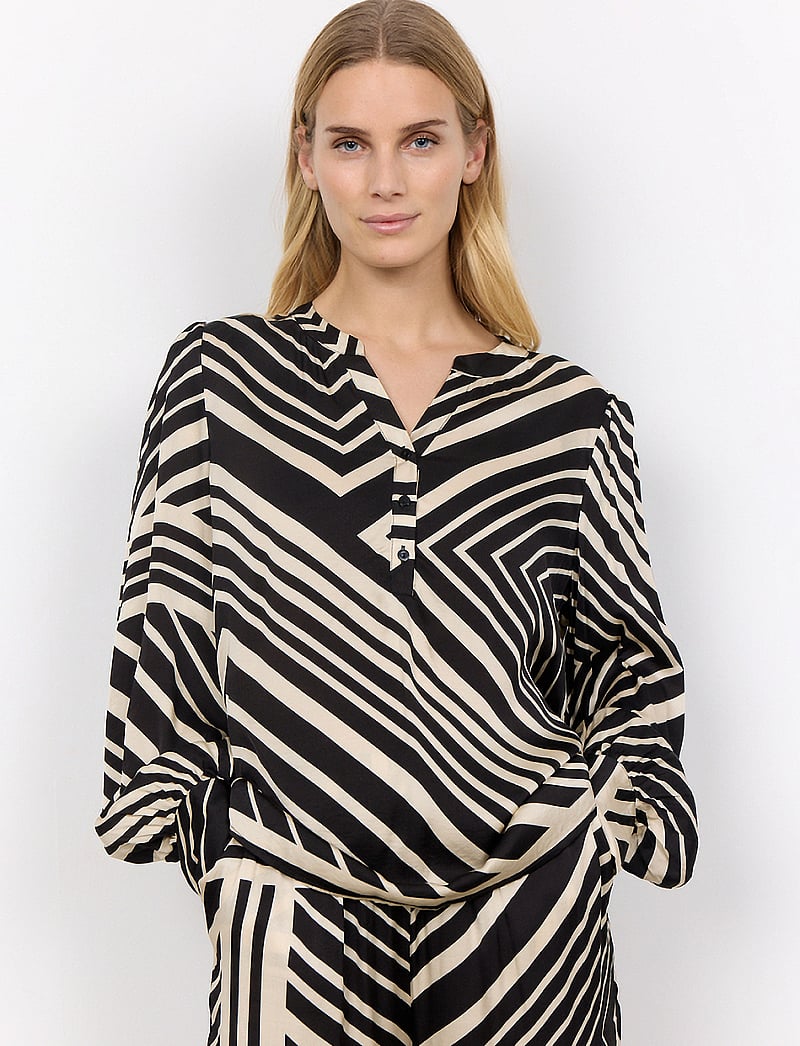 Soyaconcept - SC-FARO - langärmlige blusen - black combi - 0