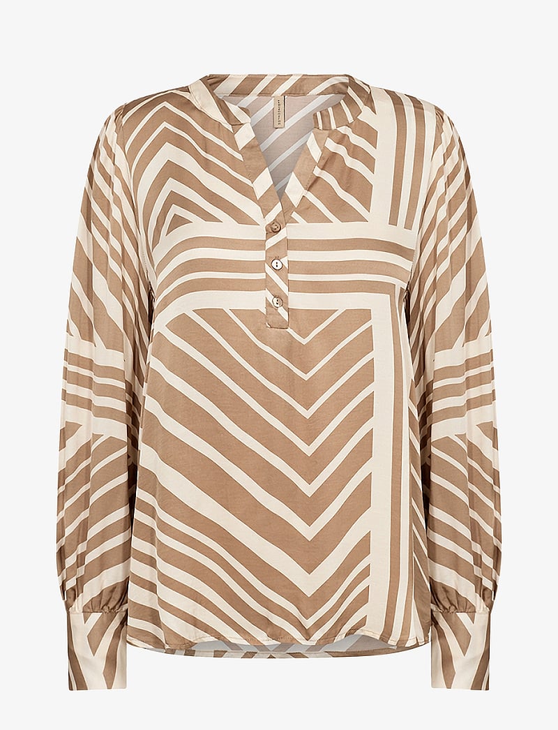 Soyaconcept - SC-FARO - long sleeved blouses - desert brown combi - 1