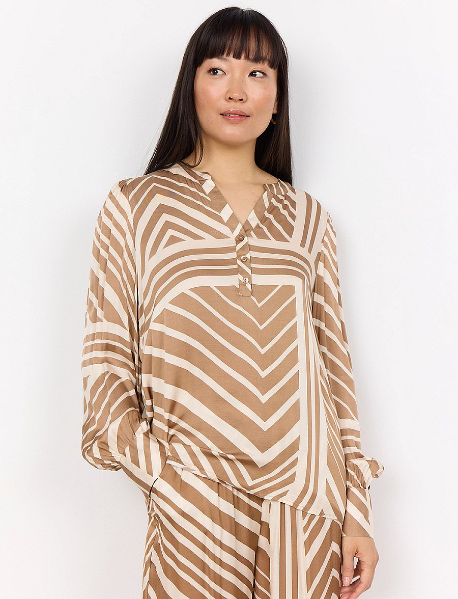 Soyaconcept - SC-FARO - pikkade varrukatega pluusid - desert brown combi - 0