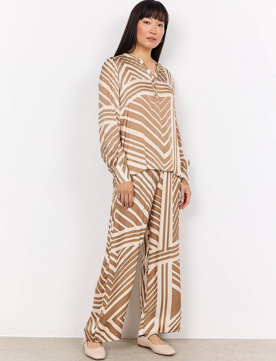 Soyaconcept - SC-FARO - pikkade varrukatega pluusid - desert brown combi - 3