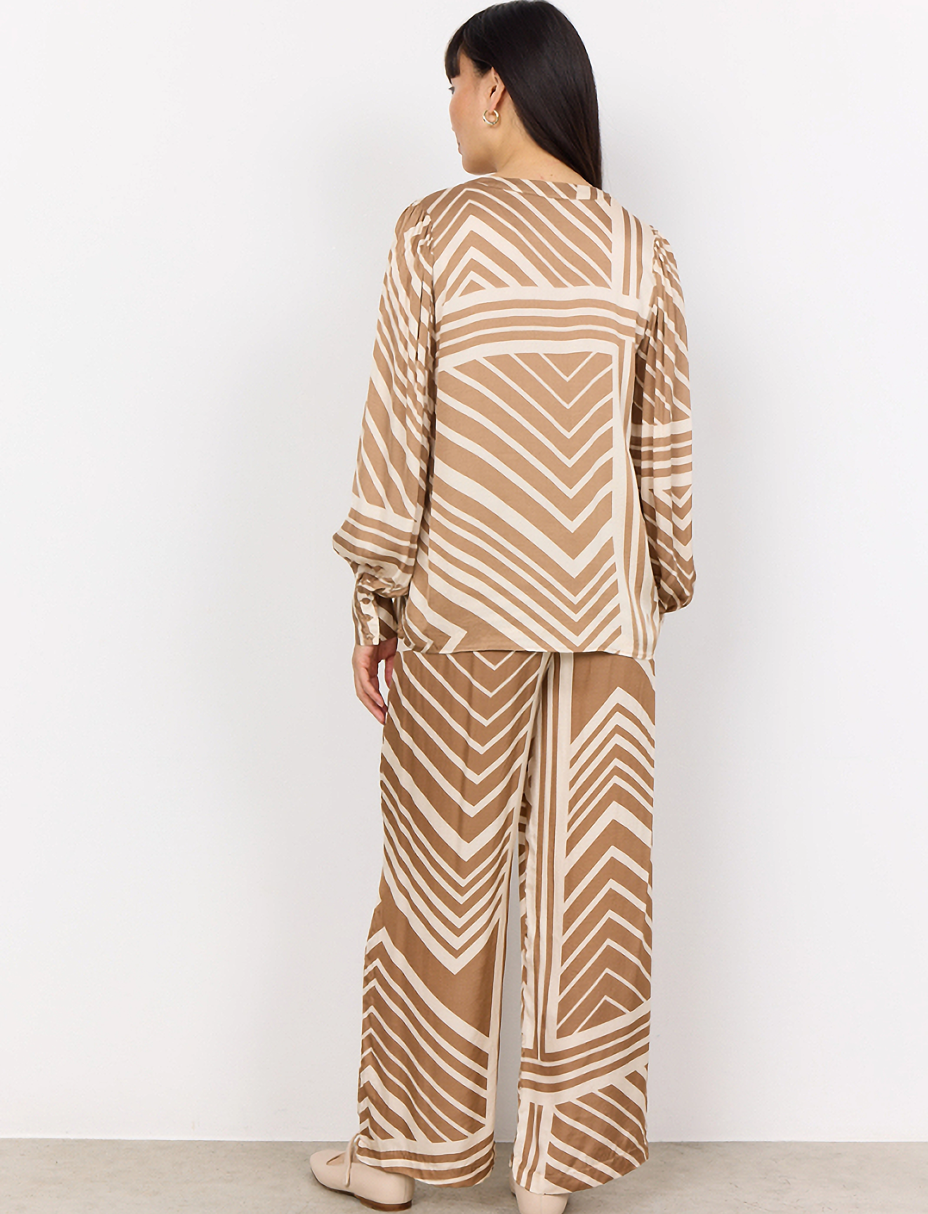 Soyaconcept - SC-FARO - long-sleeved blouses - desert brown combi - 4