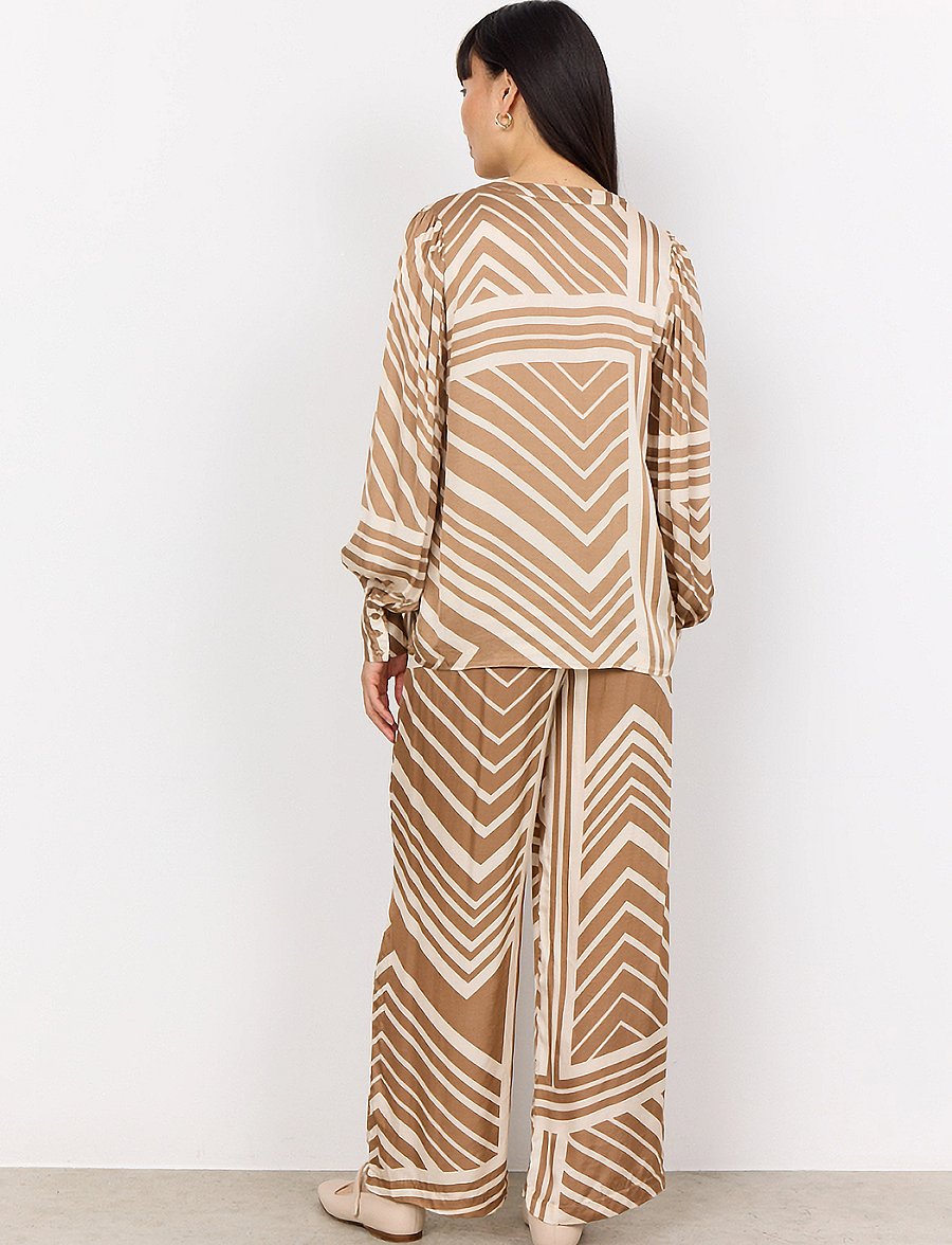 Soyaconcept - SC-FARO - pikkade varrukatega pluusid - desert brown combi - 4