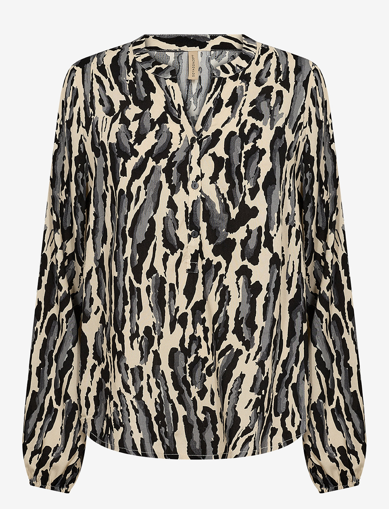 Soyaconcept - SC-IONA - langärmlige blusen - black combi - 0