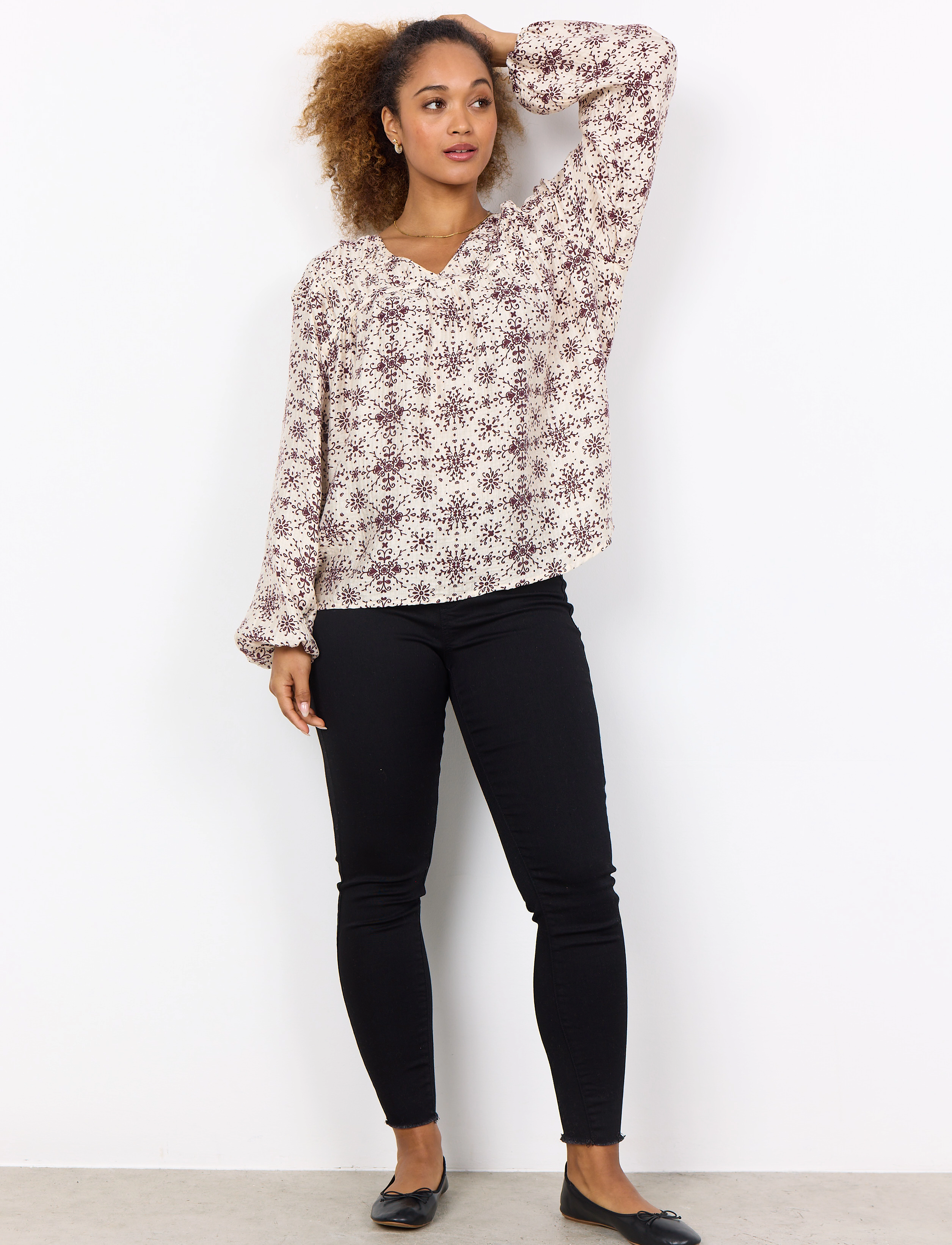 Soyaconcept - SC-IANE - langärmlige blusen - wine combi - 3
