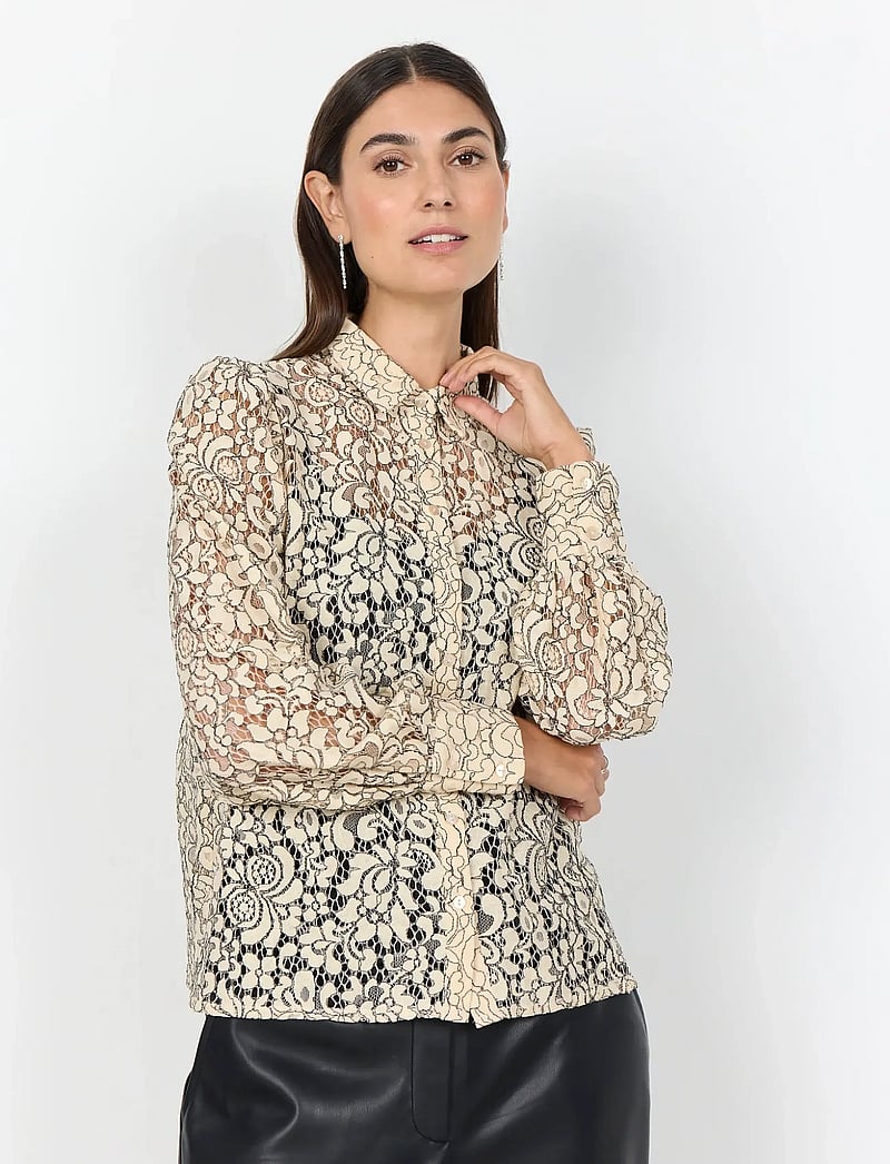 Soyaconcept - SC-NILLA - langärmlige hemden - 8008 sand combi - 0