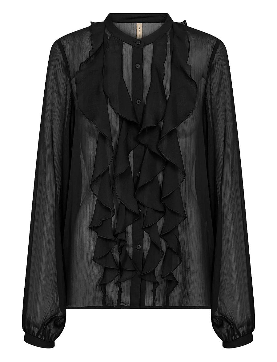 Soyaconcept - SC-NAIA - long sleeved blouses - black - 1