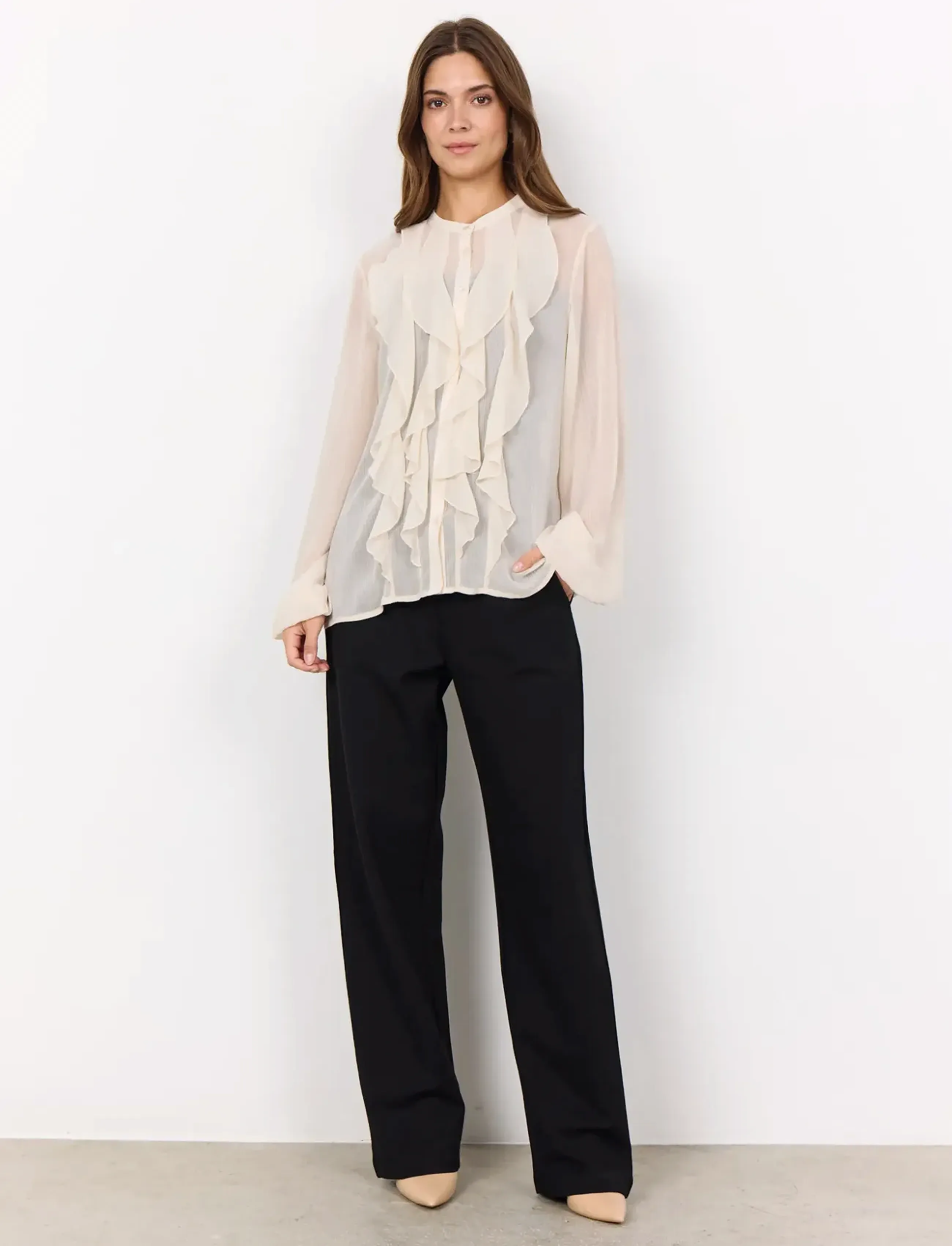 Soyaconcept - SC-NAIA - langermede bluser - cream - 3