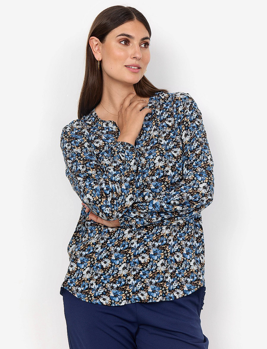 Soyaconcept - SC-OLIN - langärmelige blusen - air blue combi - 0