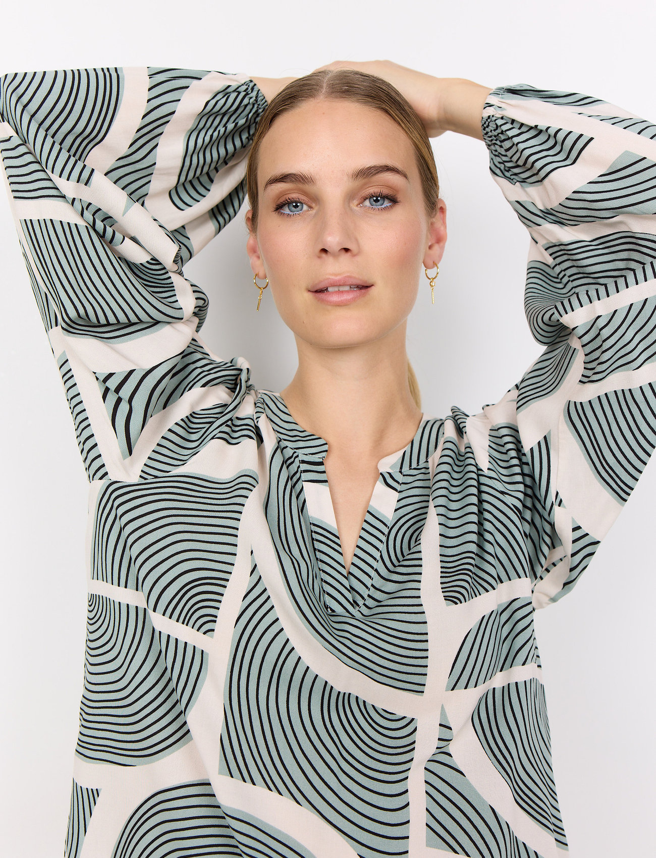 Soyaconcept - SC-OLIVERA - langärmlige blusen - mineral green combi - 4