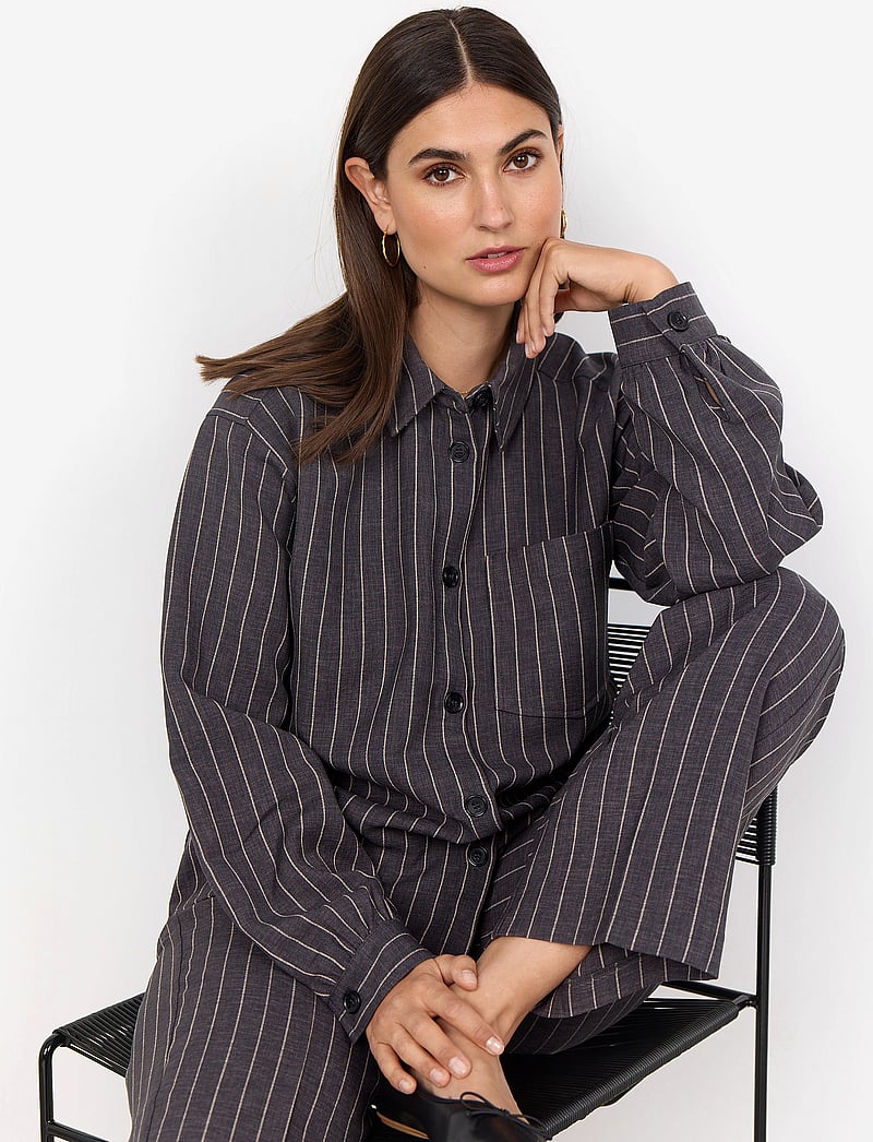 Soyaconcept - SC-OLIVINE - koszule z długimi rękawami - dk grey melange combi - 0