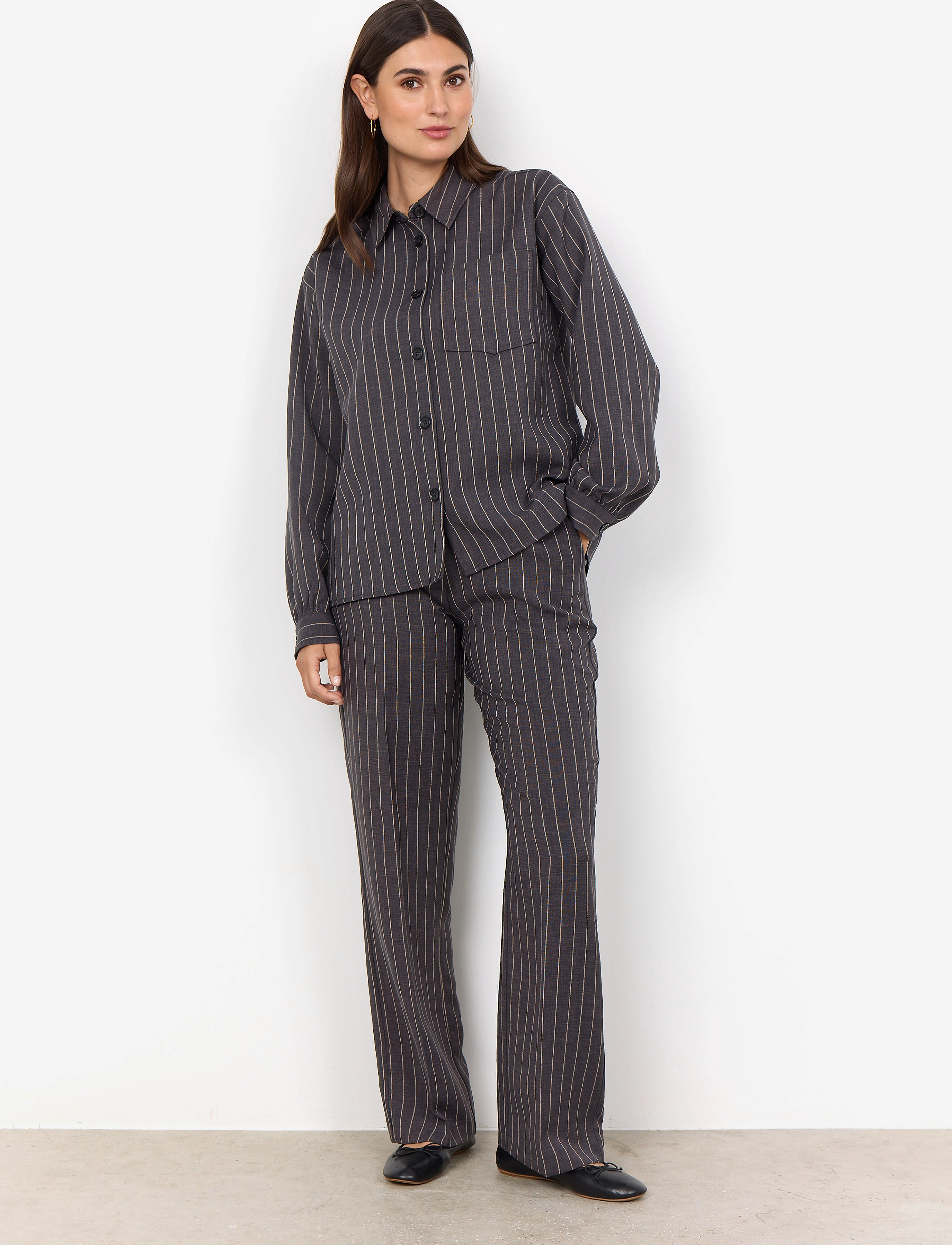 Soyaconcept - SC-OLIVINE - langärmlige hemden - dk grey melange combi - 3