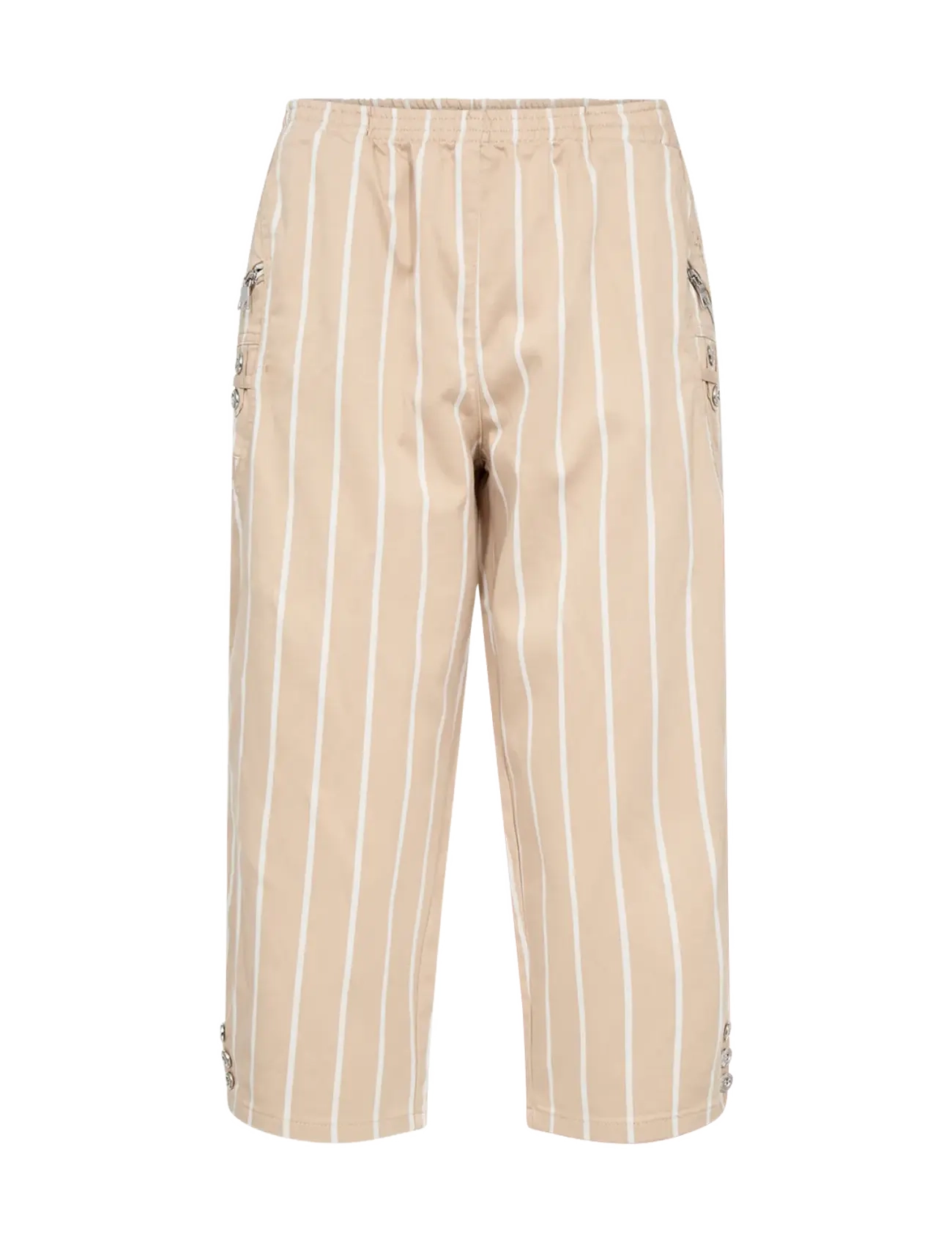 Soyaconcept Sc-Akila Stripe, M, Trousers, Beige - Straight Leg, Frauen