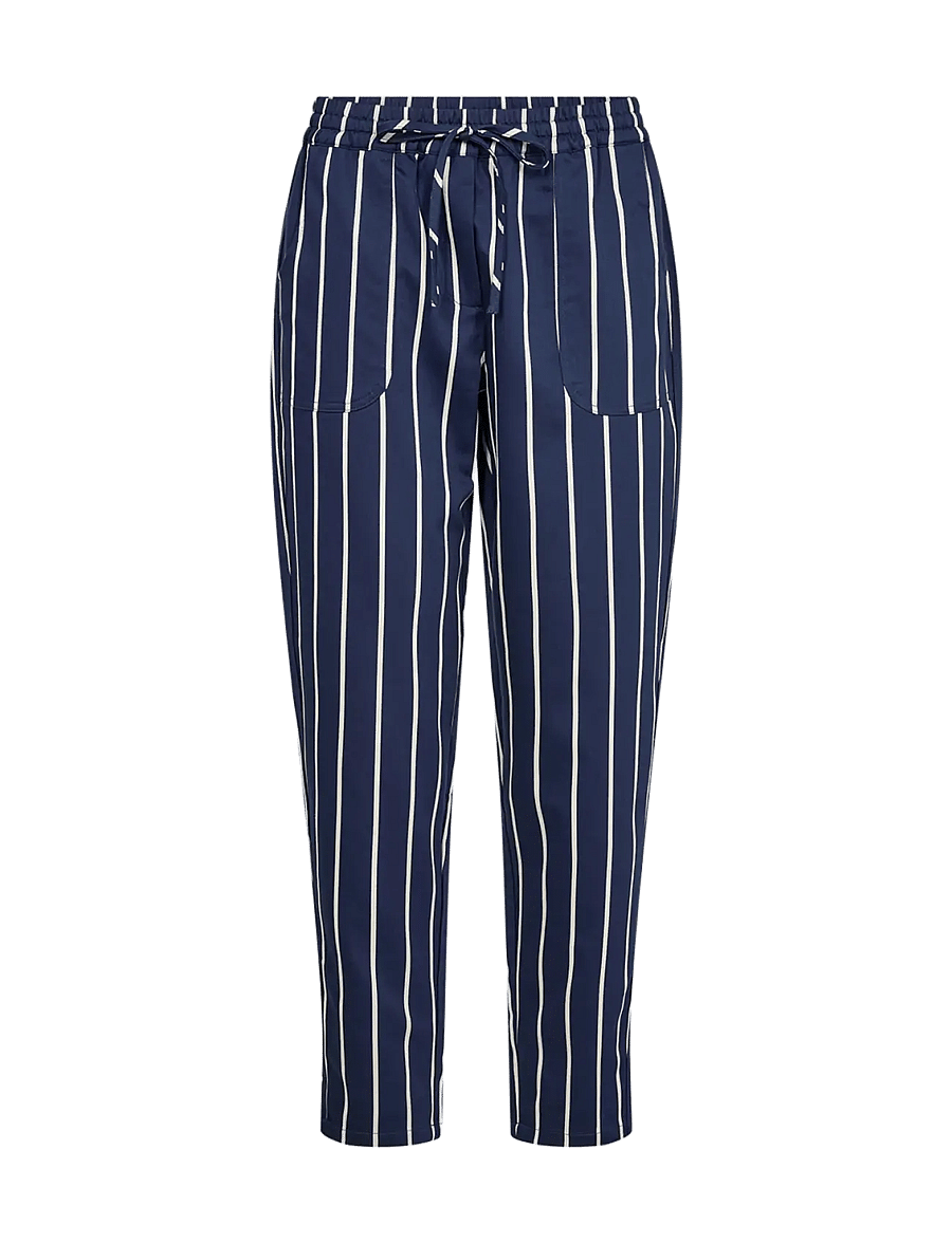 Soyaconcept - SC-AKILA STRIPE - bikses ar taisnām starām - blue iris combi - 0