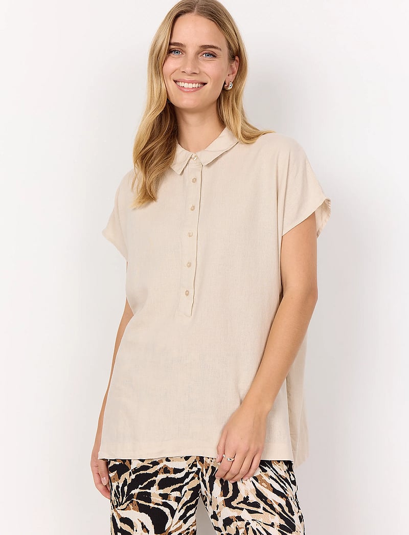 Soyaconcept - SC-INA - kortærmede bluser - sand - 0