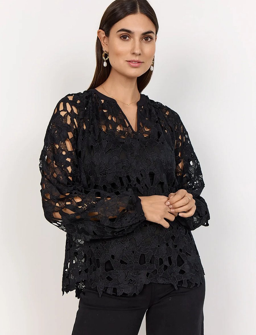 Soyaconcept - SC-PAJA - langärmelige blusen - black - 0
