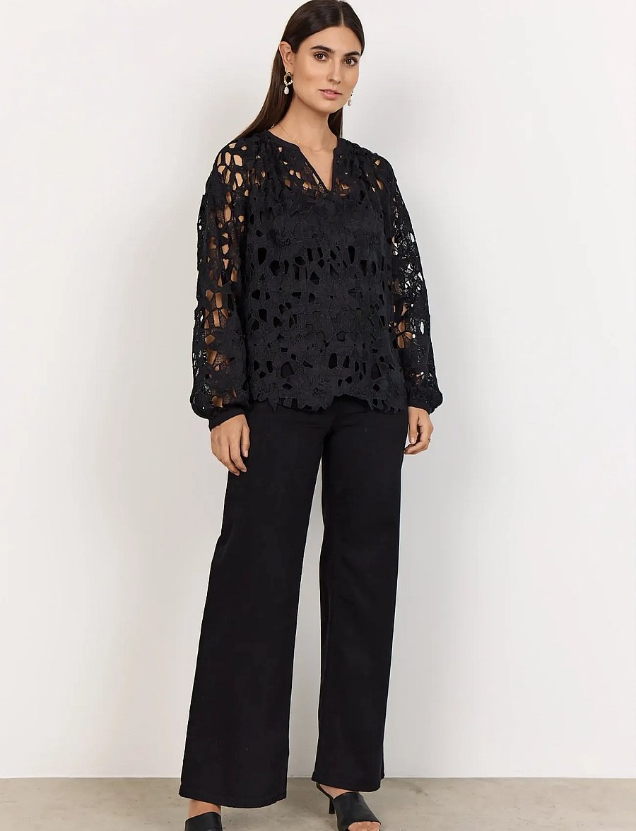 Soyaconcept - SC-PAJA - langärmelige blusen - black - 4