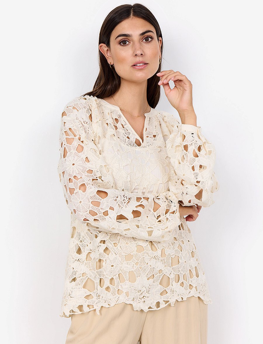 Soyaconcept - SC-PAJA - langärmelige blusen - cream - 0
