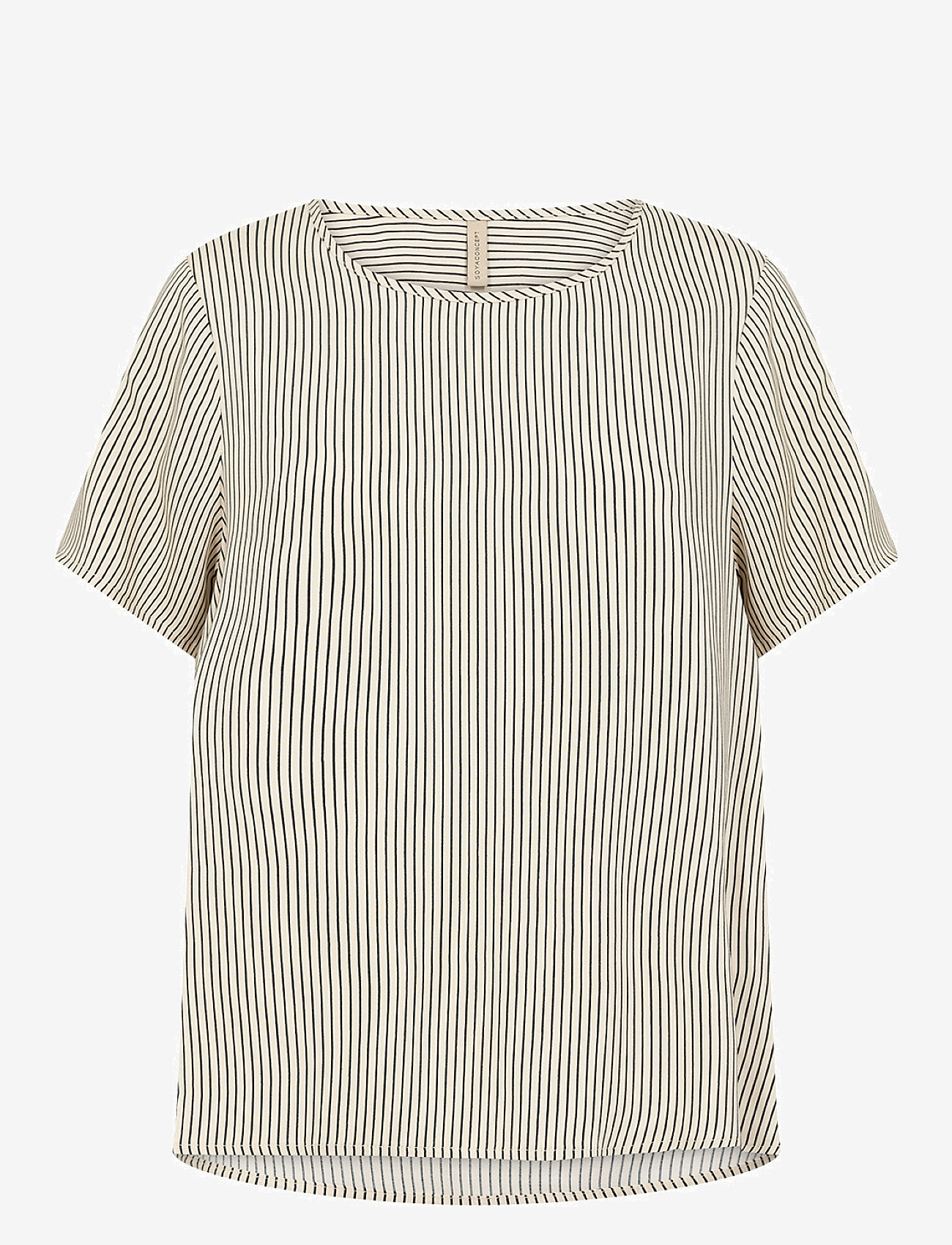 Soyaconcept - SC-PALERMO - kortærmede bluser - cream combi - 0