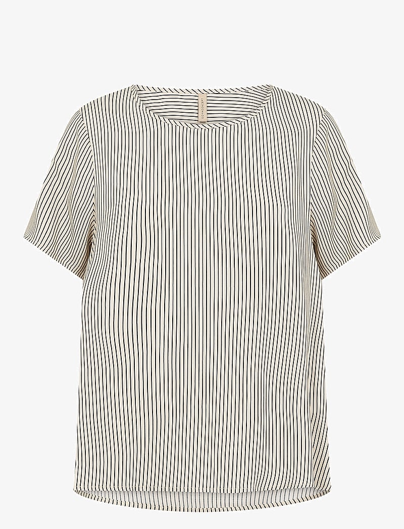 Soyaconcept - SC-PALERMO - kortærmede bluser - cream combi - 0