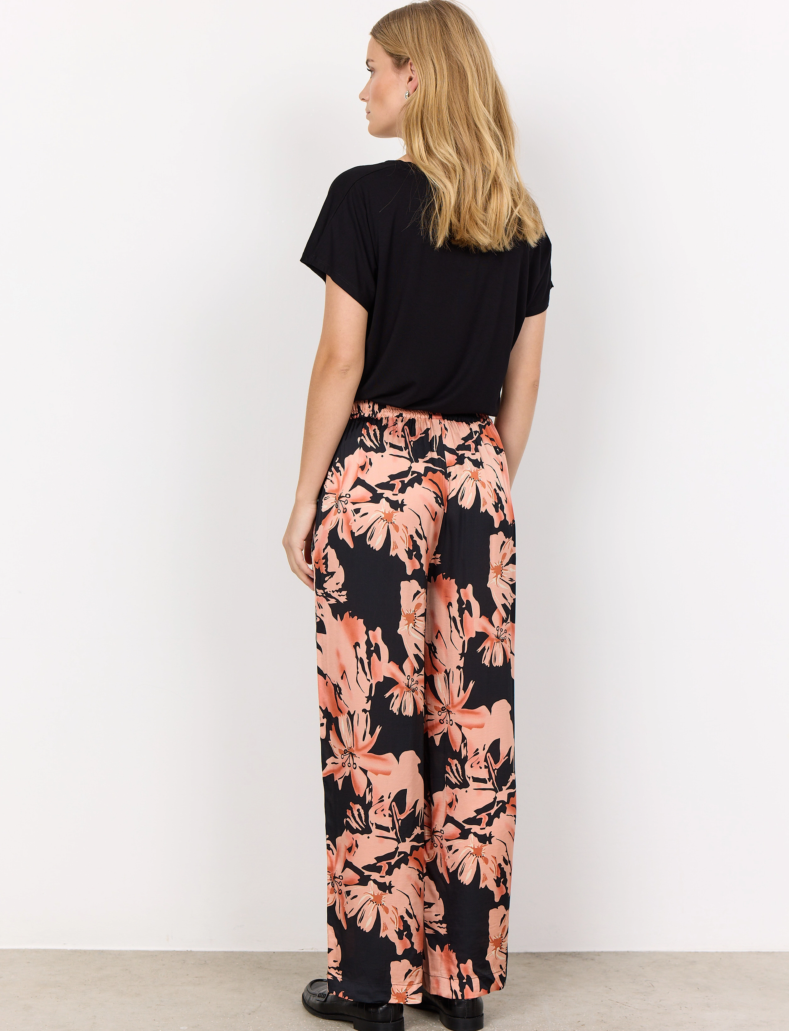 Soyaconcept - SC-PEACH - bukser med brede ben - peach combi - 3