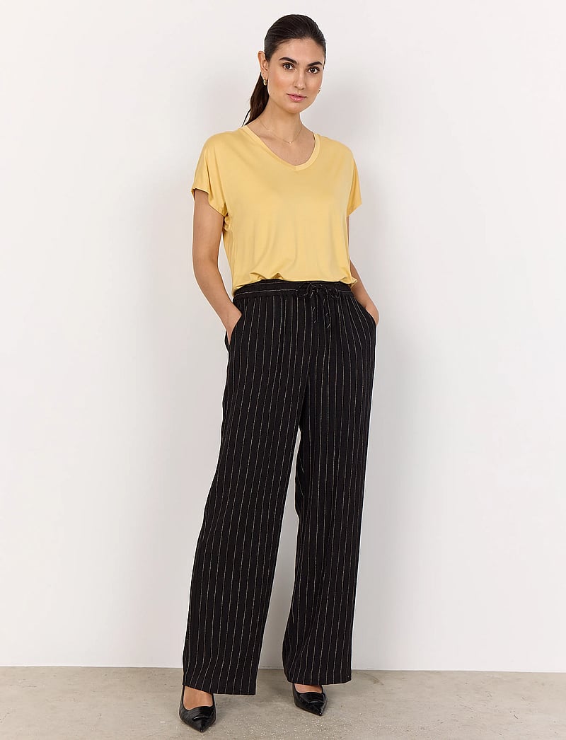 Soyaconcept - SC-POULA - leinenhosen - black combi - 0