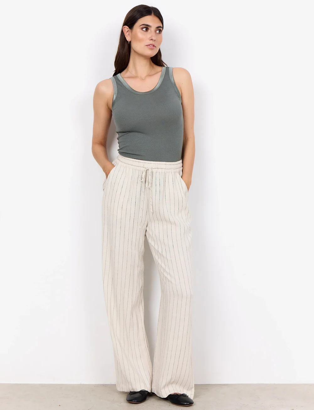 Soyaconcept - SC-POULA - leinenhosen - cream combi - 0