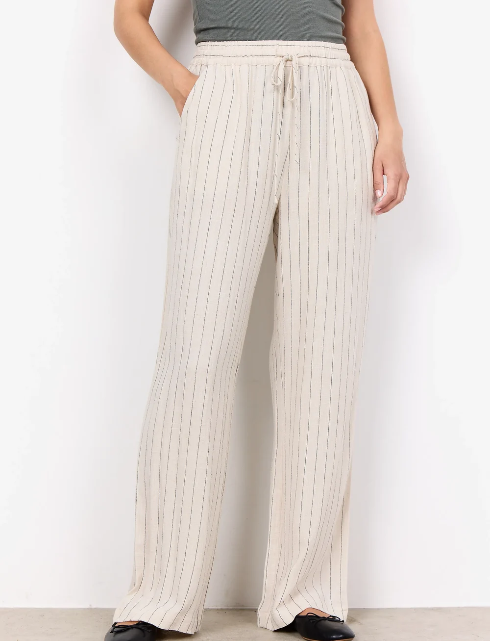 Soyaconcept - SC-POULA - leinenhosen - cream combi - 4