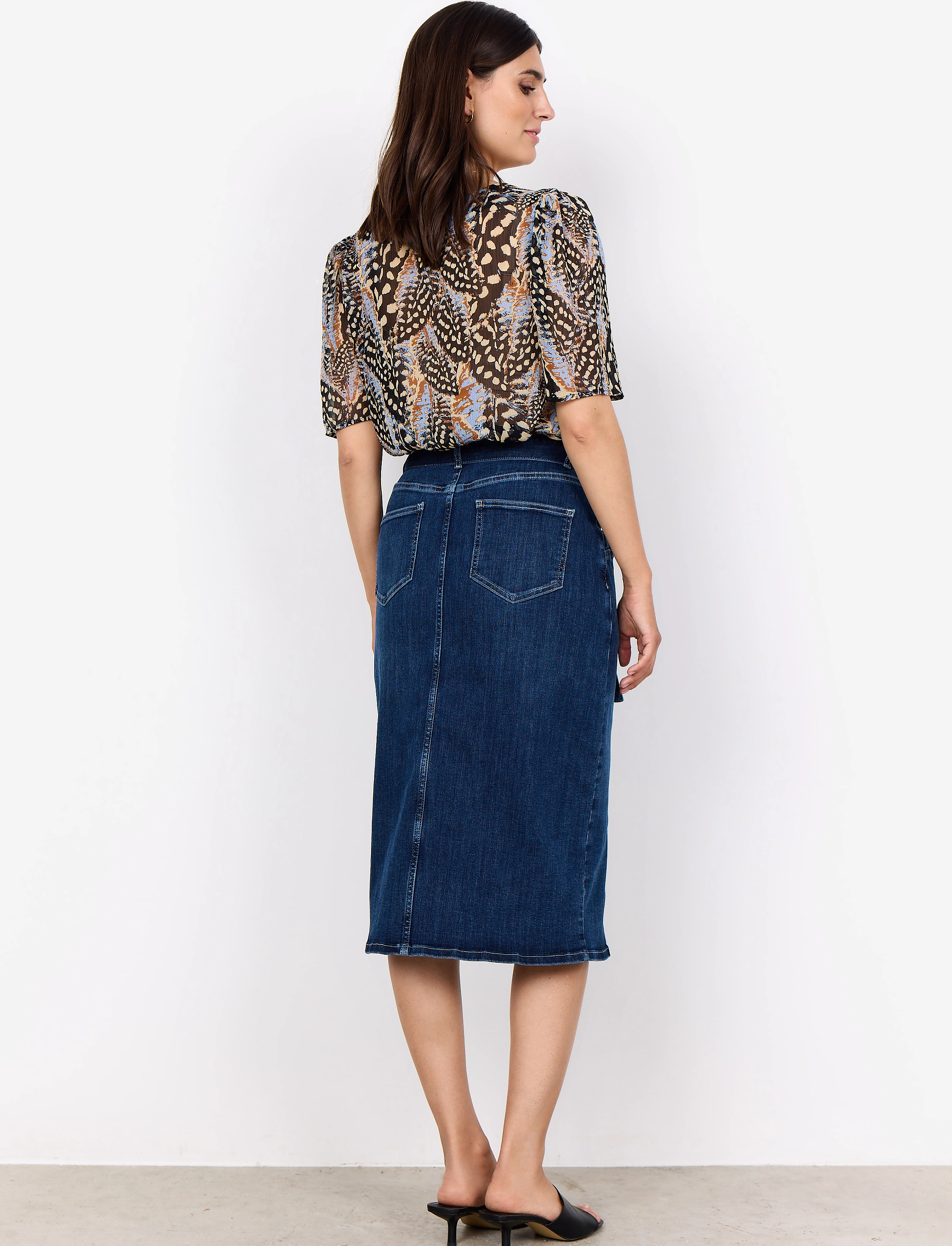 Soyaconcept - SC-KIMBERLY - midi garuma svārki - dark blue denim - 3