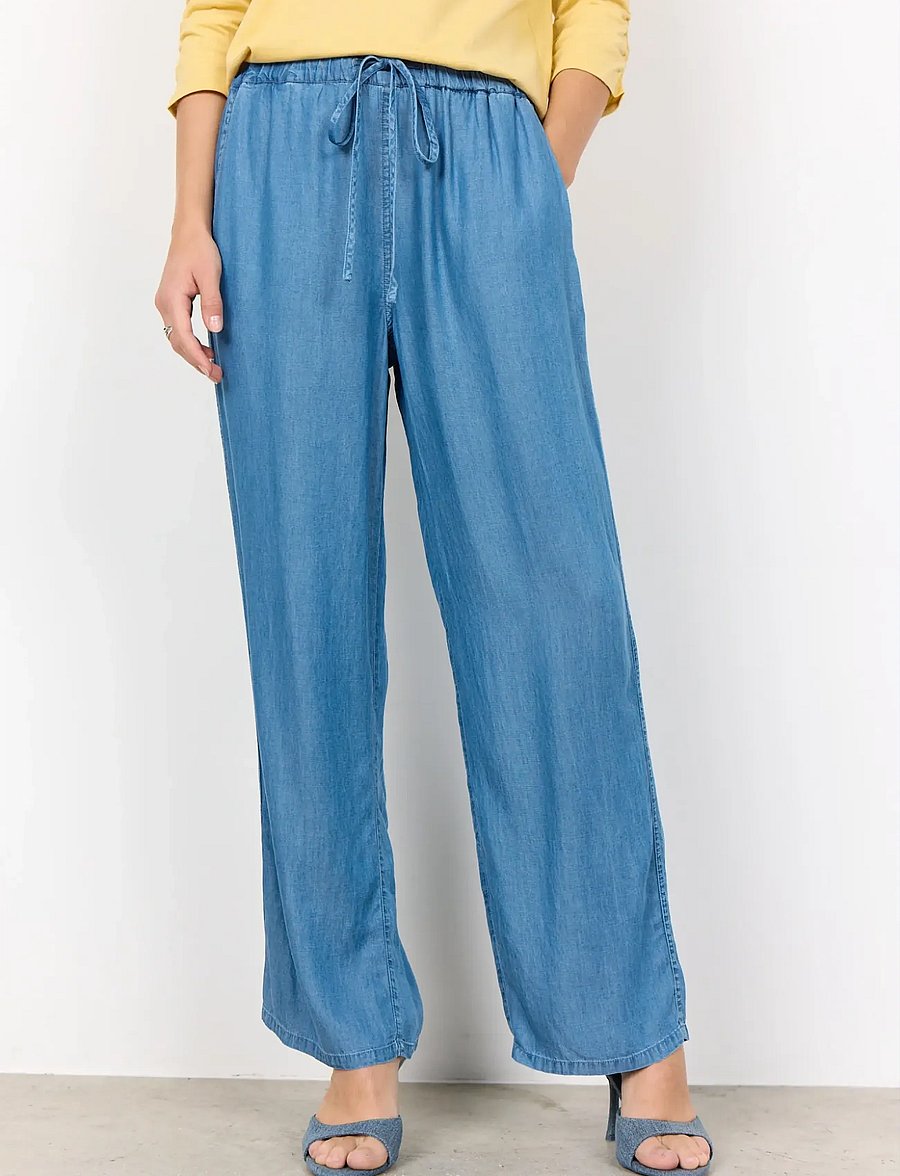 Soyaconcept - SC-LIV - leveälahkeiset housut - medium blue - 4