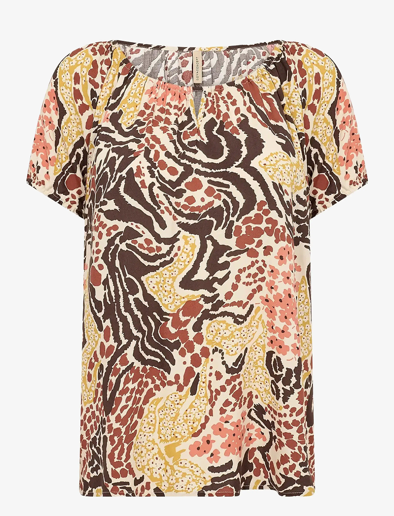 Soyaconcept - SC-ROSAELA - kurzämlige blusen - hot fudge combi - 1