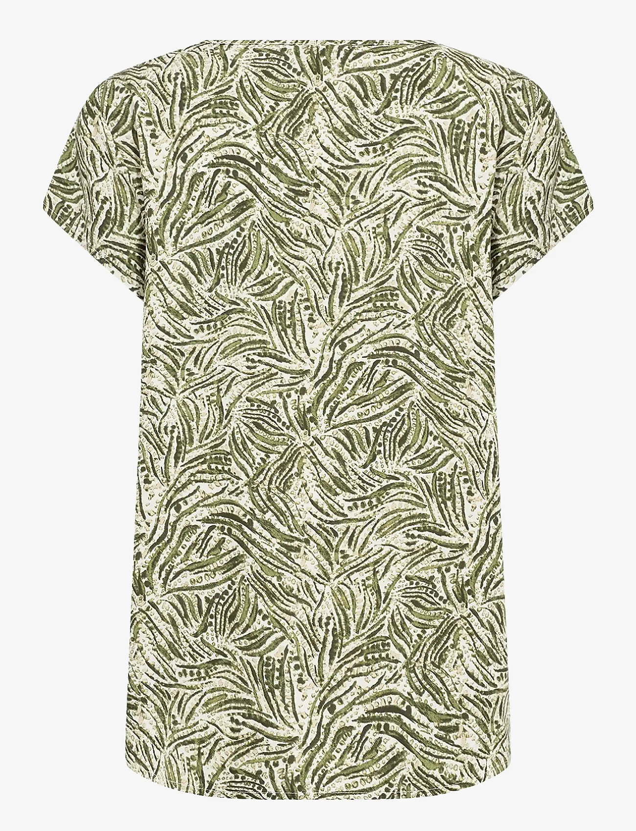 Soyaconcept - SC-REGINE - kurzämlige blusen - calliste green combi - 1