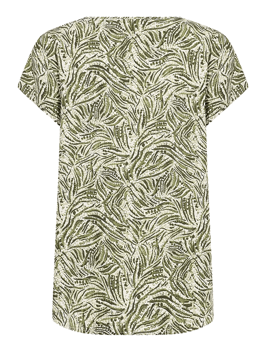 Soyaconcept - SC-REGINE - kurzärmelige blusen - calliste green combi - 2
