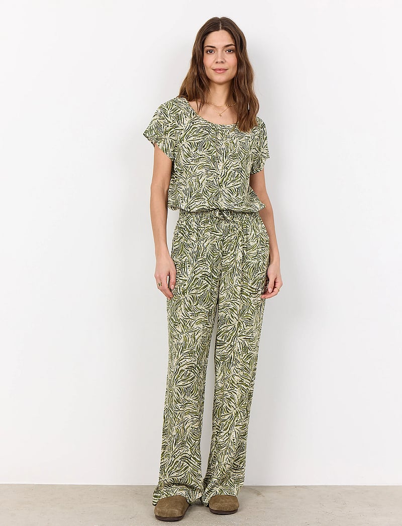 Soyaconcept - SC-REGINE - kurzämlige blusen - calliste green combi - 3
