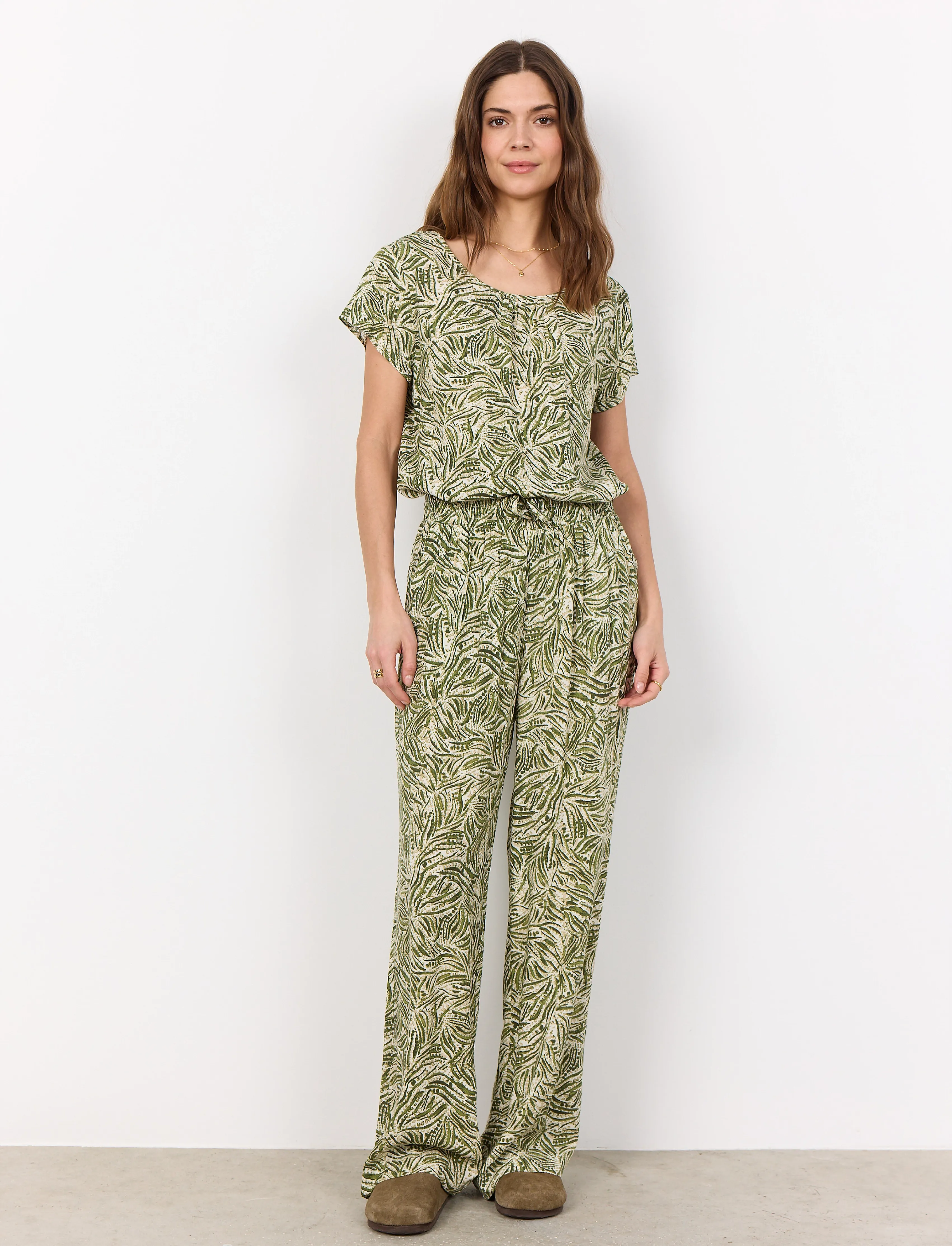Soyaconcept - SC-REGINE - kortärmade blusar - calliste green combi - 3