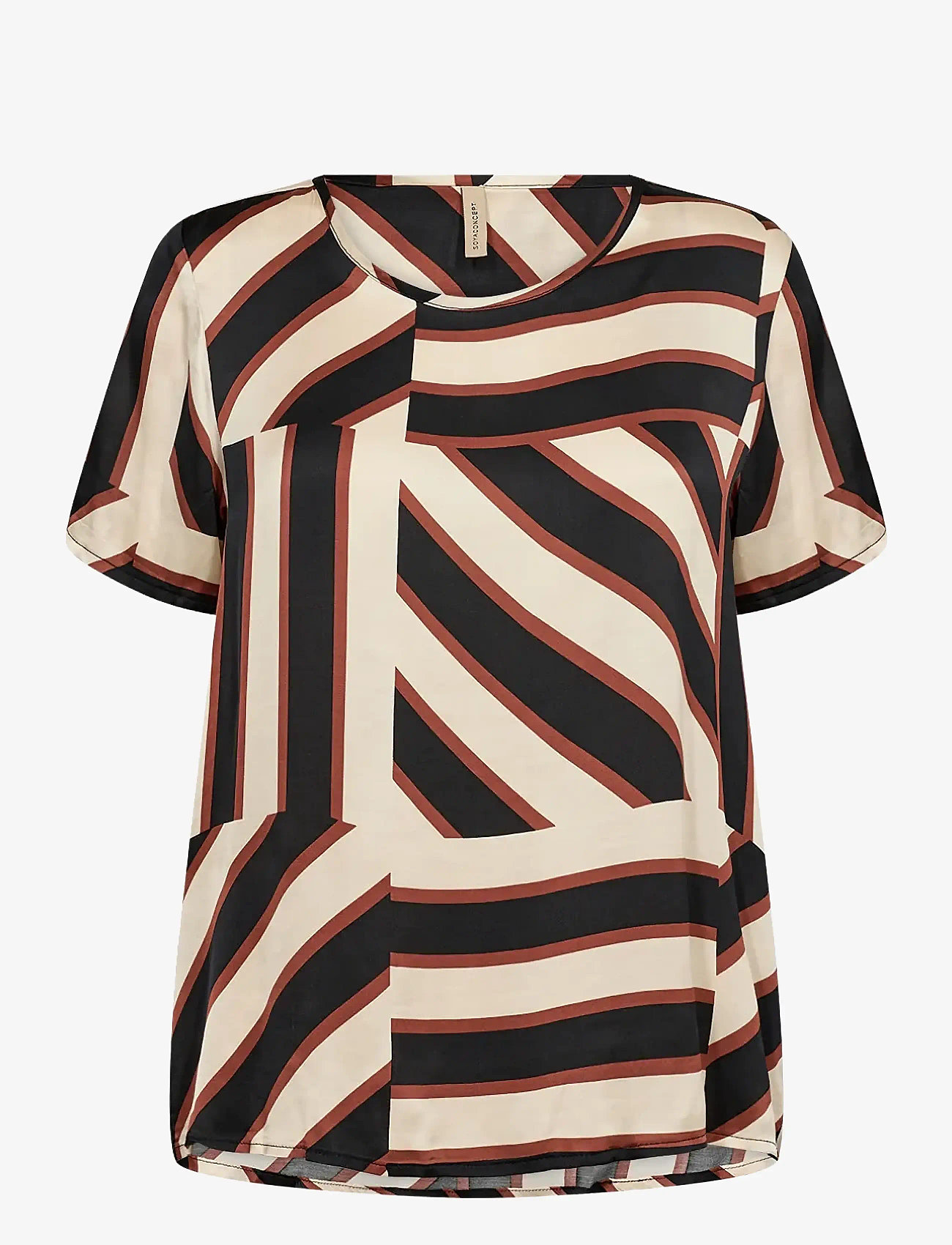 Soyaconcept - SC-ROJA - kortærmede bluser - black combi - 0