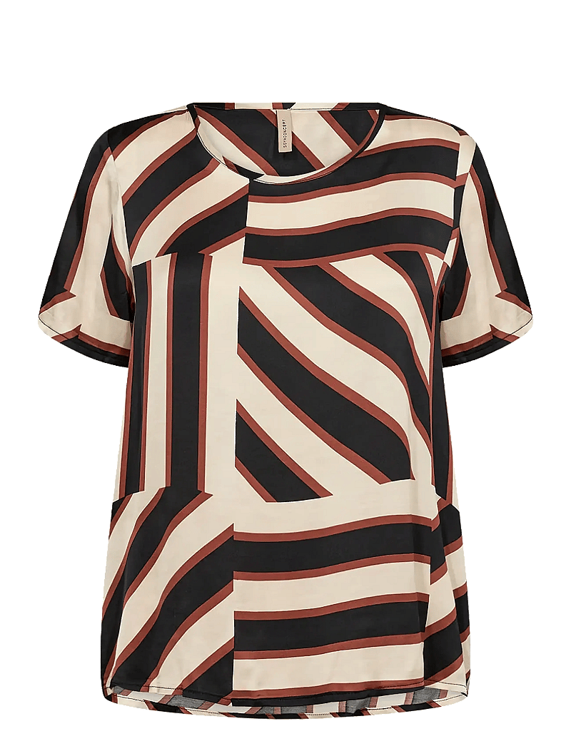 Soyaconcept - SC-ROJA - kurzämlige blusen - black combi - 1