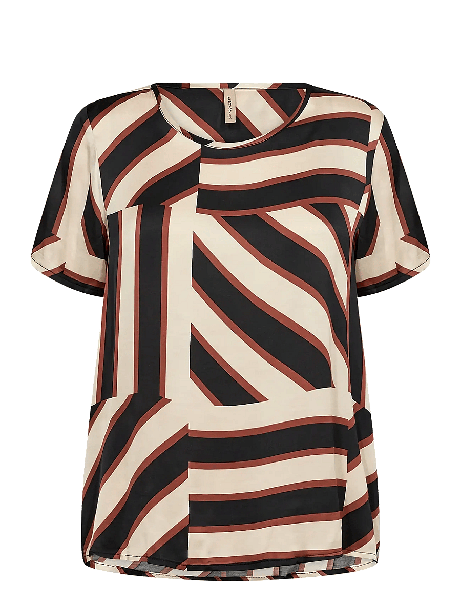 Soyaconcept - SC-ROJA - kortärmade blusar - black combi - 1