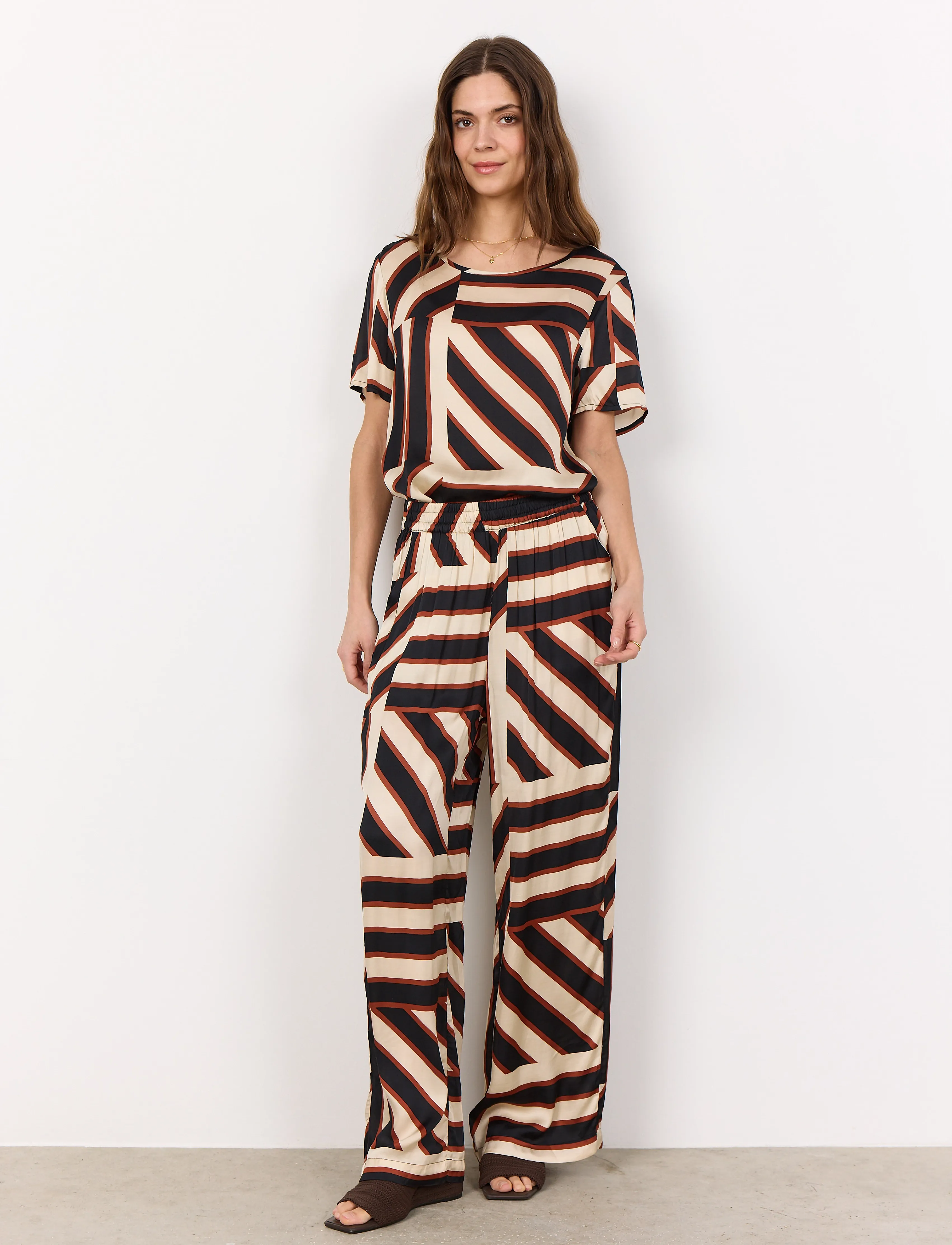 Soyaconcept Sc-Roja, L, Trousers, Mehrfarbig/gemustert - Straight Leg, Frauen