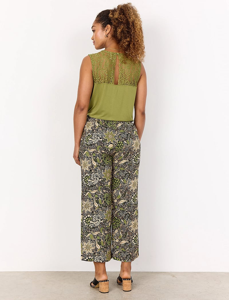 Soyaconcept - SC-ROSINE - bukser med brede ben - calliste green combi - 4